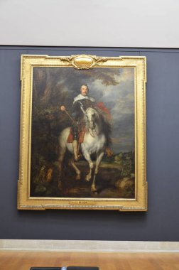 Paris, Fransa 03.25.2017: Paris 'in ünlü bir müzesinin içi