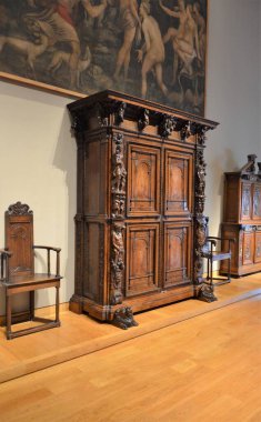 Paris, Fransa 03.25.2017: Paris 'in ünlü bir müzesinin içi