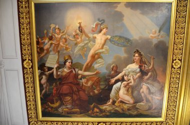 Paris, Fransa 03.25.2017: Paris 'in ünlü bir müzesinin içi