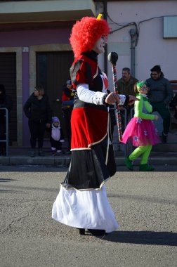 Teulada, Sardunya - 02.18.2018: Sardunya 'nın geleneksel maskeleri