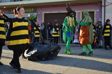 Teulada, Sardunya - 02.18.2018: Sardunya 'nın geleneksel maskeleri