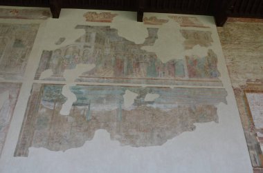 Pisa, İtalya 04.27.2018: Kamposanto Anıtı, Toskana 'nın Pisa kentindeki Mucizeler Meydanı' ndaki antik mezarlık ve anıt mezar