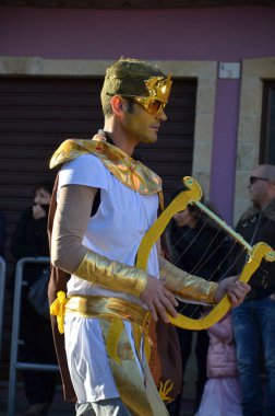Teulada, Sardunya - 02.18.2018: Sardunya 'nın geleneksel maskeleri