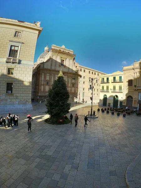 Палермо Сицилия 2018 Вид Площади Беллини — стоковое фото