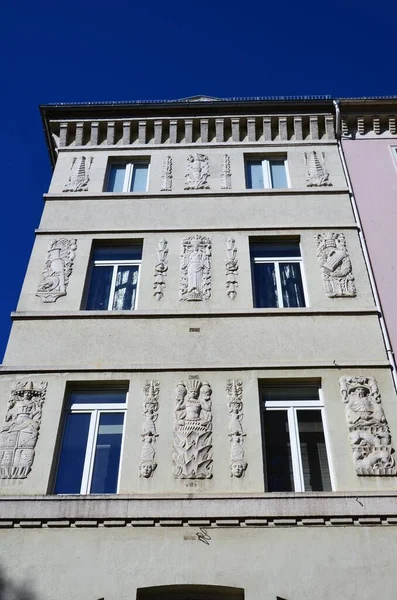Fassade Eines Schönen Historischen Wohnhauses Wiesbaden Deutschland — Stockfoto