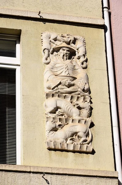 stock image facade of old beautiful historic apartment house in Wiesbaden, Germany