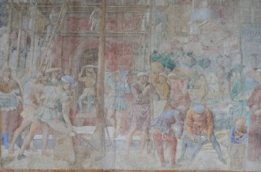 Pisa, İtalya 04.27.2018: Kamposanto Anıtı, Toskana 'nın Pisa kentindeki Mucizeler Meydanı' ndaki antik mezarlık ve anıt mezar