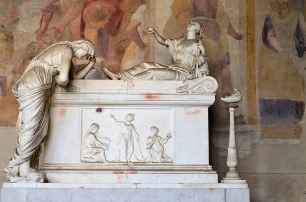 Pisa Itálie 2018 Camposanto Monumentale Starobylý Hřbitov Mauzoleum Náměstí Zázraků — Stock fotografie