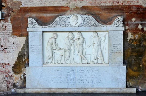 Пиза Италия 2018 Памятник Кампосанто Древнее Кладбище Мавзолей Площади Чудес — стоковое фото