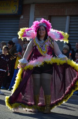 Teulada, Sardunya - 02.18.2018: Sardunya 'nın geleneksel maskeleri