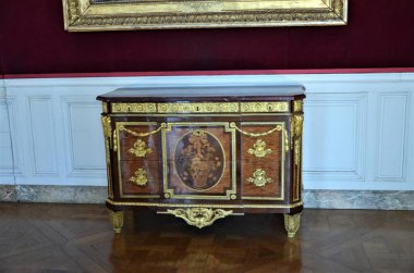 Versay, Fransa - 03.26.2017: Paris yakınlarındaki Versailles Şatosu (Versailles Sarayı)