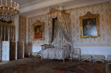 Versay, Fransa - 03.26.2017: Paris yakınlarındaki Versailles Şatosu (Versailles Sarayı)