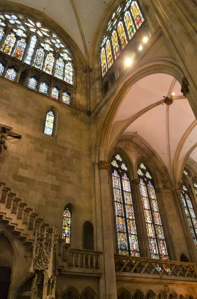 Regensburg Německo 2018 Interiér Regensburgské Katedrály Gotickém Stylu — Stock fotografie