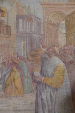 Pisa, İtalya 04.27.2018: Kamposanto Anıtı, Toskana 'nın Pisa kentindeki Mucizeler Meydanı' ndaki antik mezarlık ve anıt mezar