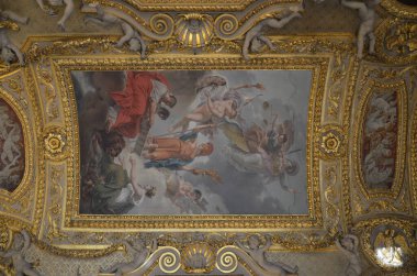 Paris, Fransa 03.25.2017: Paris 'in ünlü bir müzesinin içi