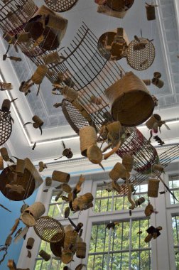 Frankfurt am Main, Almanya 08.25.2018: Weltkulturmuseum, Dünya Kültür Müzesi