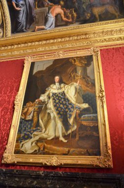 Versay, Fransa - 03.26.2017: Paris yakınlarındaki Versailles Şatosu (Versailles Sarayı)
