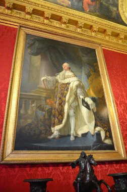 Versay, Fransa - 03.26.2017: Paris yakınlarındaki Versailles Şatosu (Versailles Sarayı)