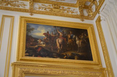 Versay, Fransa - 03.26.2017: Paris yakınlarındaki Versailles Şatosu (Versailles Sarayı)