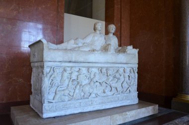 Paris, Fransa 03.25.2017: Paris 'in ünlü bir müzesinin içi