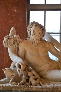 Paris, Fransa 03.25.2017: Paris 'in ünlü bir müzesinin içi