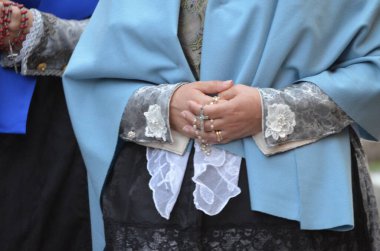 Saint Antioco, Sardinya - 04.16.2018: Sant 'Antioco dini geçit töreni