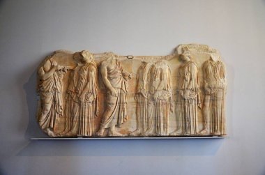 Paris, Fransa 03.25.2017: Paris 'in ünlü bir müzesinin içi