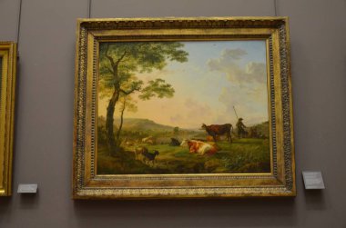 Paris, Fransa 03.25.2017: Paris 'in ünlü bir müzesinin içi