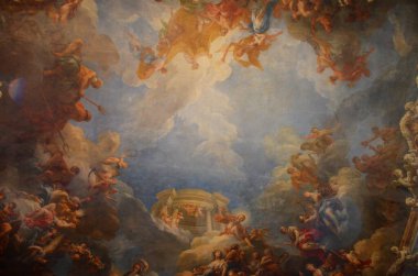 Versay, Fransa - 03.26.2017: Paris yakınlarındaki Versailles Şatosu (Versailles Sarayı)