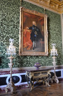 Versay, Fransa - 03.26.2017: Paris yakınlarındaki Versailles Şatosu (Versailles Sarayı)