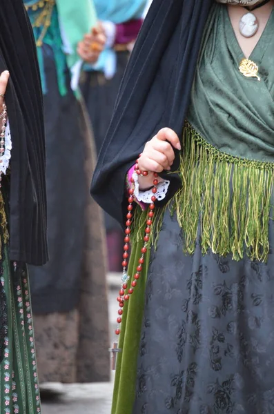 Saint Antioco, Sardinya - 04.16.2018: Sant 'Antioco dini geçit töreni