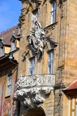 Bamberg, Almanya - 10.20.2018: Bamberg Belediye Binası (Altes Rathaus)