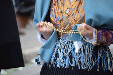 Saint Antioco, Sardinya - 04.16.2018: Sant 'Antioco dini geçit töreni