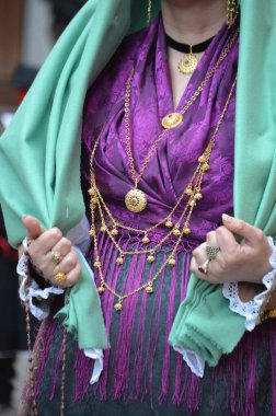 Saint Antioco, Sardinya - 04.16.2018: Sant 'Antioco dini geçit töreni