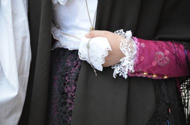 Saint Antioco, Sardinya - 04.16.2018: Sant 'Antioco dini geçit töreni