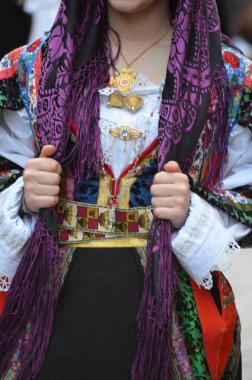 Saint Antioco, Sardinya - 04.16.2018: Sant 'Antioco dini geçit töreni