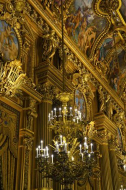 Paris, Fransa 03.23.2017: Opera National de Paris 'in İçişleri