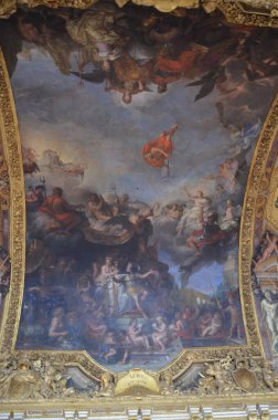 Versay, Fransa - 03.26.2017: Paris yakınlarındaki Versailles Şatosu (Versailles Sarayı)