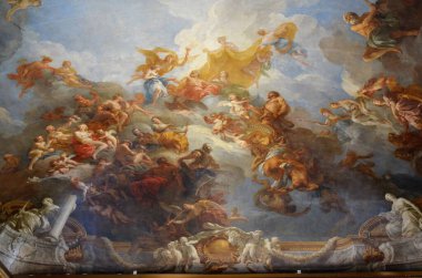 Versay, Fransa - 03.26.2017: Paris yakınlarındaki Versailles Şatosu (Versailles Sarayı)