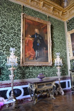 Versay, Fransa - 03.26.2017: Paris yakınlarındaki Versailles Şatosu (Versailles Sarayı)