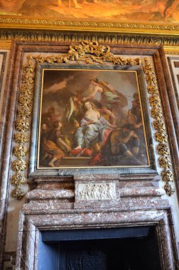 Versay, Fransa - 03.26.2017: Paris yakınlarındaki Versailles Şatosu (Versailles Sarayı)