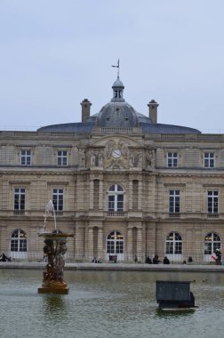 Paris, France 03.25.2017: Luxembourg Palace and park in Paris, the Jardin du Luxembourg