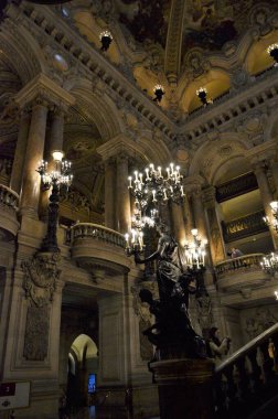 Paris, Fransa 03.23.2017: Opera National de Paris 'in İçişleri