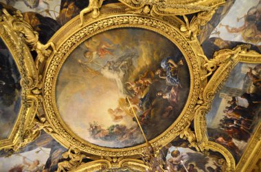 Versay, Fransa - 03.26.2017: Paris yakınlarındaki Versailles Şatosu (Versailles Sarayı)