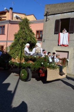 Villacidro, Sardunya 06.02.2019: Cherry 'nin geleneksel Sardunya kostümlü festivali