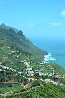 Taganana, dağlar arası bir kasaba. Tenerife, İspanya