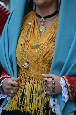 Saint Antioco, Sardinya - 04.16.2018: Sant 'Antioco dini geçit töreni