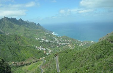 Taganana, dağlar arası bir kasaba. Tenerife, İspanya