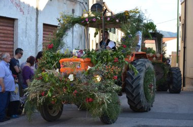 Villacidro, Sardunya 06.02.2019: Cherry 'nin geleneksel Sardunya kostümlü festivali