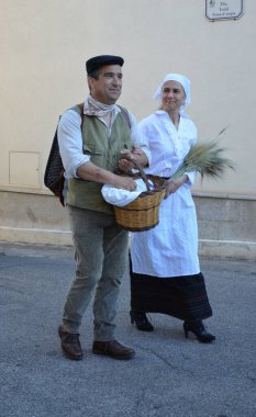 Villacidro, Sardunya 06.02.2019: Cherry 'nin geleneksel Sardunya kostümlü festivali